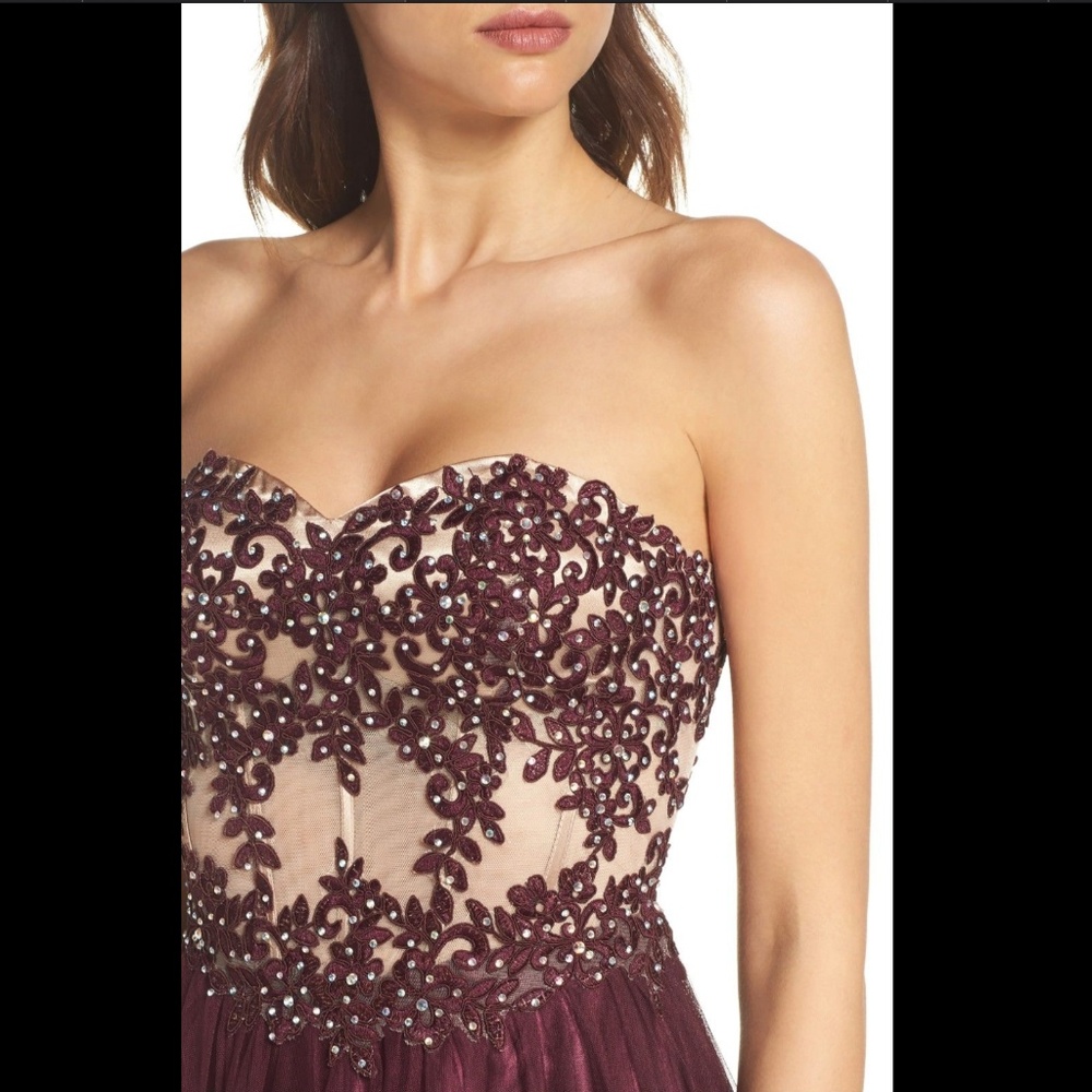 NWT Blondie Nites Strapless Applique Ballgown‎ [ SZ 5 ] - Picture 3 of 6